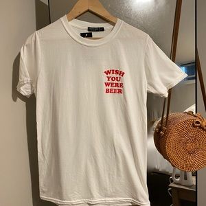 wish you were beer white t-shirt